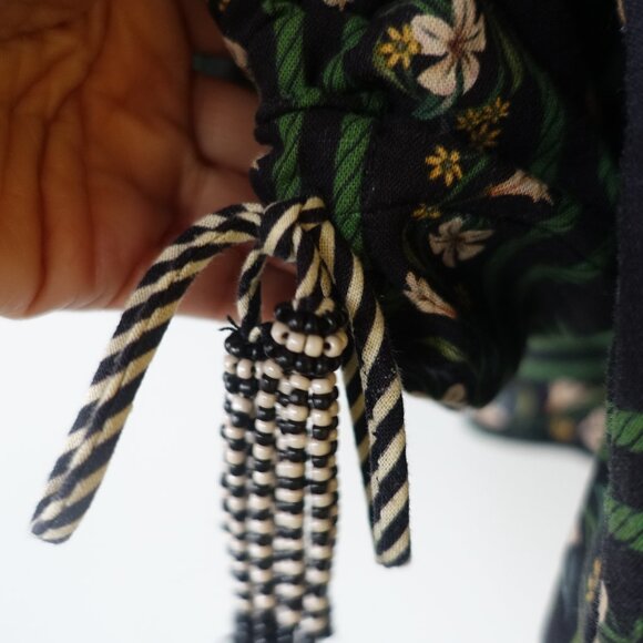 Farm Rio Black Flowers Arch Blouse XS 0 S SM Small top - Picture 8 of 16